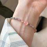 DAIIIBABYYY  -  Crystal Quartz Natural Stone Streche Bracelet Chinese Bracelet Best Friend Jewelry Lovers Woman Gift Jewelry Accessories