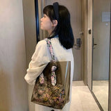 Daiiibabyyy Transparent PVC Women Shoulder Bag Large Capacity Jelly Beach Bags femme handbags ladies totes Composite Bag Floral underarm bag