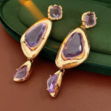 Daiiibabyyy  Vintage Irregular Earrings for Women Silver Needle Oval Tassel Drop Earring Light Luxury High-end Retro Jewelry Gifts