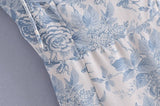 Daiiibabyyy  Vintage French Summer Orange Lemon Print Bandage Spaghetti Strap Midi Dress Women Hem Slit Bow Lacing Up Sling Dresses Vestido