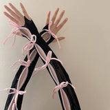 DAIIIBABYYY  -  Y2K Lace Hollow Out Bow Shawl Sleeves Fingerless Gloves Lolita Jk Ballet Sunscreen Sleeve Elastic Hand Sleeve Punk Arm Cuff