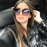 Daiiibabyyy  Retro Design Cat Eye Sunglasses Fashionable Driving Metal Frame Glasses Suitable For All Seasons Leisure Walk UV400