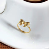 Daiiibabyyy Fashion Woman Rings Butterfly Titanium Steel Bowknot Bride Wedding Bands Accessories Girl Valentine's Day Gifts