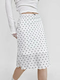 DAIIIBABYYY  -  Summer New Polka Dot Butterfly Knot Color Block A- Line Midi Skirt Fish Tail Short Skirt Women's Hot Girl Half-length Skirt