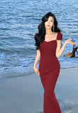 DAIIIBABYYY  -  Elegant Bodycon Sleeveless Knitting Midi Dresses for Women New Fashion Evening Party Prom Robe Sexy Female Vestiodo Mujer