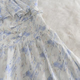 DAIIIBABYYY  -  Elegant Princess Womens Dresses Floral Print Off Shoulder Slash Neck Fairy Birthday Party Midi Dress Beach A-Line Vestidos New