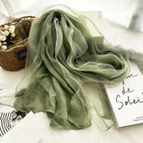 Daiiibabyyy  Spring And Summer 100% Silk Breathable Scarf Shawl Elegant Long Scarves Shawls Spring Fall Brand Accessories Head Scarf