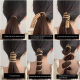 DAIIIBABYYY  -  Elastic Telephone Wire Hair Ties Women Girls Solid Color Hair Bands Spiral Coil Rubber Band Ponytails Head Rope Hair Accessories