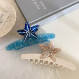 Daiiibabyyy  1pc New ocean series starfish hair clip with elegant temperament, shark clip, hair catcher at the back of the head