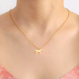 DAIIIBABYYY  -  U-shaped horse animal pendant necklace stainless steel women's horseshoe neck chain animal jewelry Valentine's Day party gift
