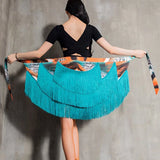 Daiiibabyyy  New Latin Dance f Skirt Adult Women's Irregular Tassel Bum Towel Practice Dance ort Skirt Latin Dance Sportswear Yoga Fi...