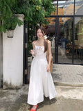 Daiiibabyyy  Sweet Summer Flower Embroidery Dresses Women's Clothing Temperament Robe Femme Tunic Pleated Maxi Dress Vestidos De Mujer