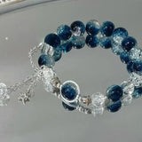 DAIIIBABYYY  -  Moonlight Crystal Bracelet Opal Sea Blue Treasure Light Luxury Elastic Bracelet for Girls Women Fashion Gift Jewelry Accessories