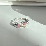 DAIIIBABYYY  -  Blue Butterfly Drip Oil Enamel Open Ring Women's Party Shining Jewelry The Best Gift for A Girlfriend