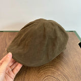 Daiiibabyyy  High Quality Forward Hat Men American Retro Big Head Circumference Hat Autumn Winter Suede Japanese Beret Women Cap