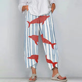 DAIIIBABYYY  -  Women's Pilchard Printed linen pants high waist casual versati luxury brand designer woman summer Pants 2024 Bohe Baggy Trousers