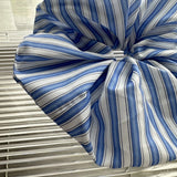 Daiiibabyyy -  Korean Large Blue Striped Hair Scrunchies Cotton Girl Sweet Hair Ties French Simple Academy Striped Scrunchies