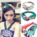 Daiiibabyyy  New Fashion Women Summer Style Print Headbands Bohemian Girl Cross Turban Bandage Bandanas Hairbands Hair Accessories