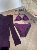 Daiiibabyyy  Elegant Purple Bikini with Cover up Sexy White Enhancing High End Beach Resort Swimwear for Women Thermal Spring Vacation