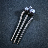 Daiiibabyyy  Metal Pearl Hairpins Metal U-Shaped Hair Clip Pins Vintage Long Thick French Pins Hair Sticks For Women Gifts