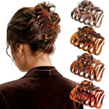 Daiiibabyyy  2Pcs Tortoise Shell Large Plastic Hair Claw Clips, Non-slip Strong Hold Hair Clamps, Retro Hair Accessories for Thick Hair