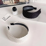 Daiiibabyyy  Wide edge black and white polka dot headband women's 2025 new pressure hair wash face hairhoop fashion headband hair accessories