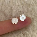 Daiiibabyyy  Cute Star Apple Stud Earrings for Women Exquisite Sweet 3D Fruit Ear Studs Casual Vintage Versatile Jewelry Gift Pour Femme New