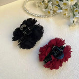 Daiiibabyyy  1pc new rose flower temperament petal clip fashionable shark clip clip Western hair clip