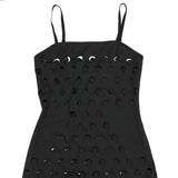 DAIIIBABYYY  -  Sexy Dresses for Women Spaghetti Strap Black Hollow Out Sheath Floor Length Elegant Ladies Birthday Party Dinner Club Vestidos