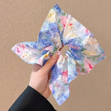 Daiiibabyyy  Floral Fabric Square Hair Ring for Woman Elegant High Elastic Hair Rope Fashionable Girl Does Not Hurt The Hair Hair tie Scrunch