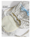 Daiiibabyyy  Student's Schoolbag Korean Version Kawaii Fashion Bag Lace Bow Backpack Cloth Bag Sweet Style Teenage Girls Backpack College Bag