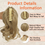 Daiiibabyyy  Synthetic Ponytail Extension Short Wave Curly Ponytail Clip in Claw Hair Extension Natural Synthetic Hairpiece for Women