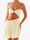 Daiiibabyyy  Elegant Off-Shoulder Bodycon Dress with Cutout Detail and Ruched Design Perfect for Summer Parties and Beach Outings