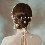 Daiiibabyyy  16Pcs Pearl U-shaped Pins Metal Barrette Hair Clips Wedding Bridal Hairstyle Flral Tiara Hair Accessories Hair Styling Tools