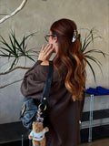 Daiiibabyyy  Lovely Teddy Bear Hair Clip Playful Animal Heart Dark Chocolate Brown Hair Claw for Women Girls Sweet Style Hair Accessories