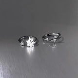 Daiiibabyyy  Sweet Ghost Cross Opening Rings for Women Unique Cute Finger Opening Adjustable Rings Couple Rings Fashion Jewelry Birthday Gift