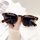 Daiiibabyyy  Vintage Fashion Shell Round Sunglasses Women Men Brand Design Retro Rivet Yellow Blue Lens Square Sun Glasses Female UV400