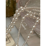 Daiiibabyyy Vintage Long Pearl Necklace for Women Elegant Artificial Simulated Pearls Dress Necklaces Sweater Chain Wedding Party Jewelry