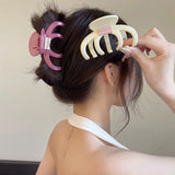 DAIIIBABYYY  -  Large Crab Hair Claw Clips Women Girls Plastic Acrylic Ponytail Holder Hair Clamps Barrettes Hairpins Hair Accessories Fashion