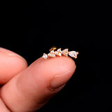 DAIIIBABYYY  -  1pcs New Style Stainless Steel Ear Piercing Cz Stud Earrings Snake Moon Round Ball Arc Cartilage Helix Conch Screw Back Earring