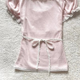 DAIIIBABYYY  -  Kawaii Pink T Shirt Women Japanese Cute Bow Lace Up Tops Summer Y2K Korean Fashion Lace Patchwork Puff Short Sleeve Tees