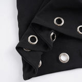 Daiiibabyyy  Gothic Solid Hollow Out Bodycon Skirts Dark Sexy Slim Low-Waisted Super Mini Skirts Women Summer Fashion Streetwear Ladies