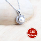 Daiiibabyyy White Pearls Silver 925 Jewelry Sets  For Women Bridal Earrings Bracelets Rings Pendant Wedding Set Necklace Zirconia Jewellery