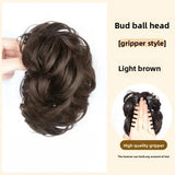 DAIIIBABYYY  -  Women's Fake Hair Bun Clip Fluffy Chicken Nest Flower Bud Ancient Chinese Style Padded Headwear Simulation Hair Hair Extension