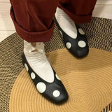 Daiiibabyyy  Retro Womens Mary Jane Shoes Exquisite Soft Leather Casual Shoes for Woman Fashion Ballet Flat Shoe Designer Shoes Zapatos Mujer