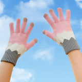 Daiiibabyyy  1 Pairs Ladies' Mittens Korean New Flower Kawaii Sweet Cute Versatile Knitted Gloves Thickened Velvet Warm Soft  Gloves For Girl