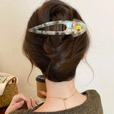 Daiiibabyyy  New Fashion Acrylic Duckbill Hair Claw Barrettes Leopard Printed Hair Clips Hair Accessories for Women Hairpin Ponytail Headwear
