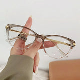 DAIIIBABYYY  -  Fashion Vintage Cat Eye Anti Blue Light Glasses Women Triangle Metal Frame Female Anti Radiation Eye Protection Spectacles Очки
