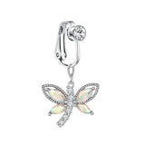 DAIIIBABYYY  -  1PC Fake Belly Button Ring Fake Belly Piercing Crown Clip On Umbilical Non Navel Fake Pircing Butterfly Cartilage Earring Clip