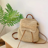 Daiiibabyyy  Backpack, Korean Version Woven Bag, Versatile Backpack, Single Shoulder Dual-Use Bag, Beach Bag, Large Capacity Woven Backpack
